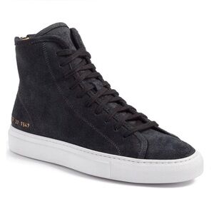 Common Projects Tournament High Tops navy suede shoes size 38